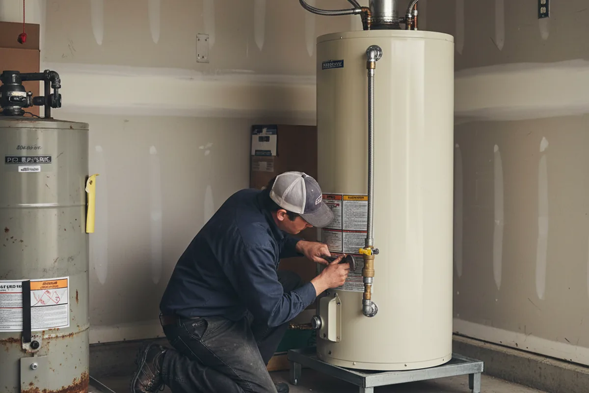 Water heater and shutoff valve replacement in Garrett